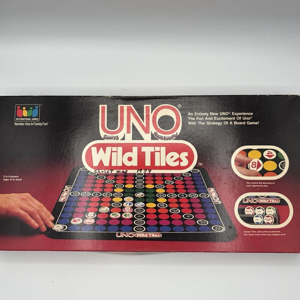 UNO Wild Tiles Board Game By International Games Inc Vintage 1982 Preowned Fun
